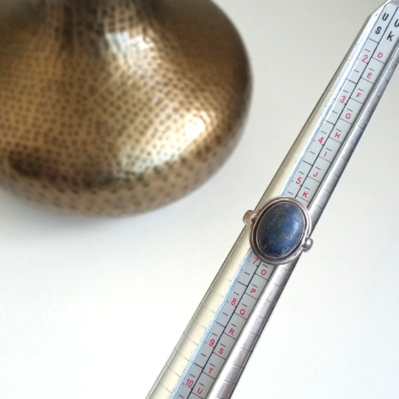 Vintage 925 Sterling Silver Ring W Blue Lapis Lazuli Gemstone 6 - Picture 2 of 16
